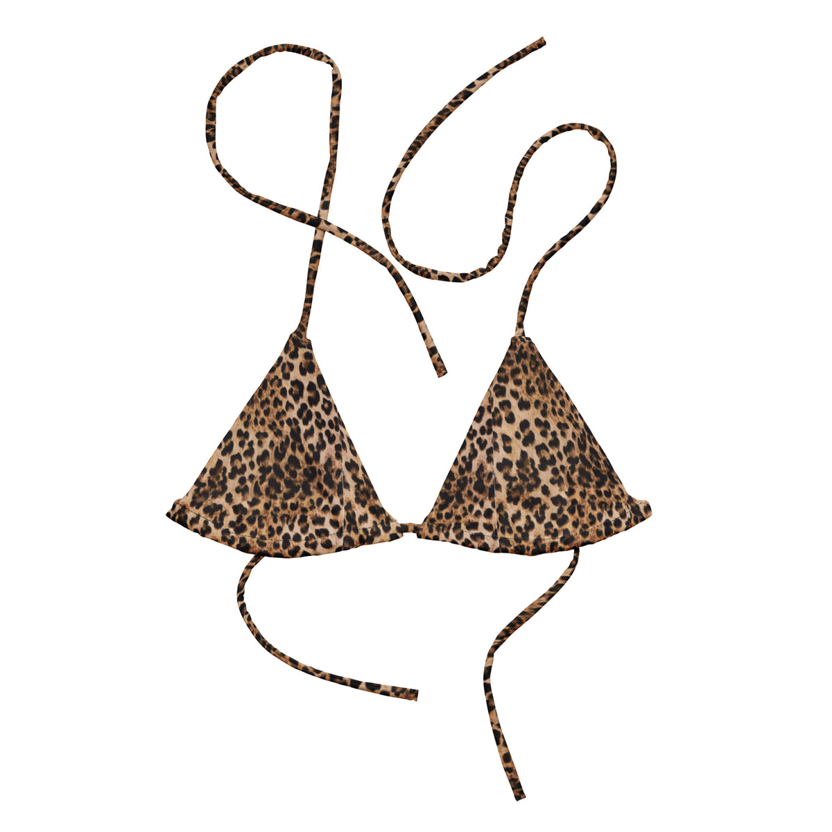 Leopard print string bikini top