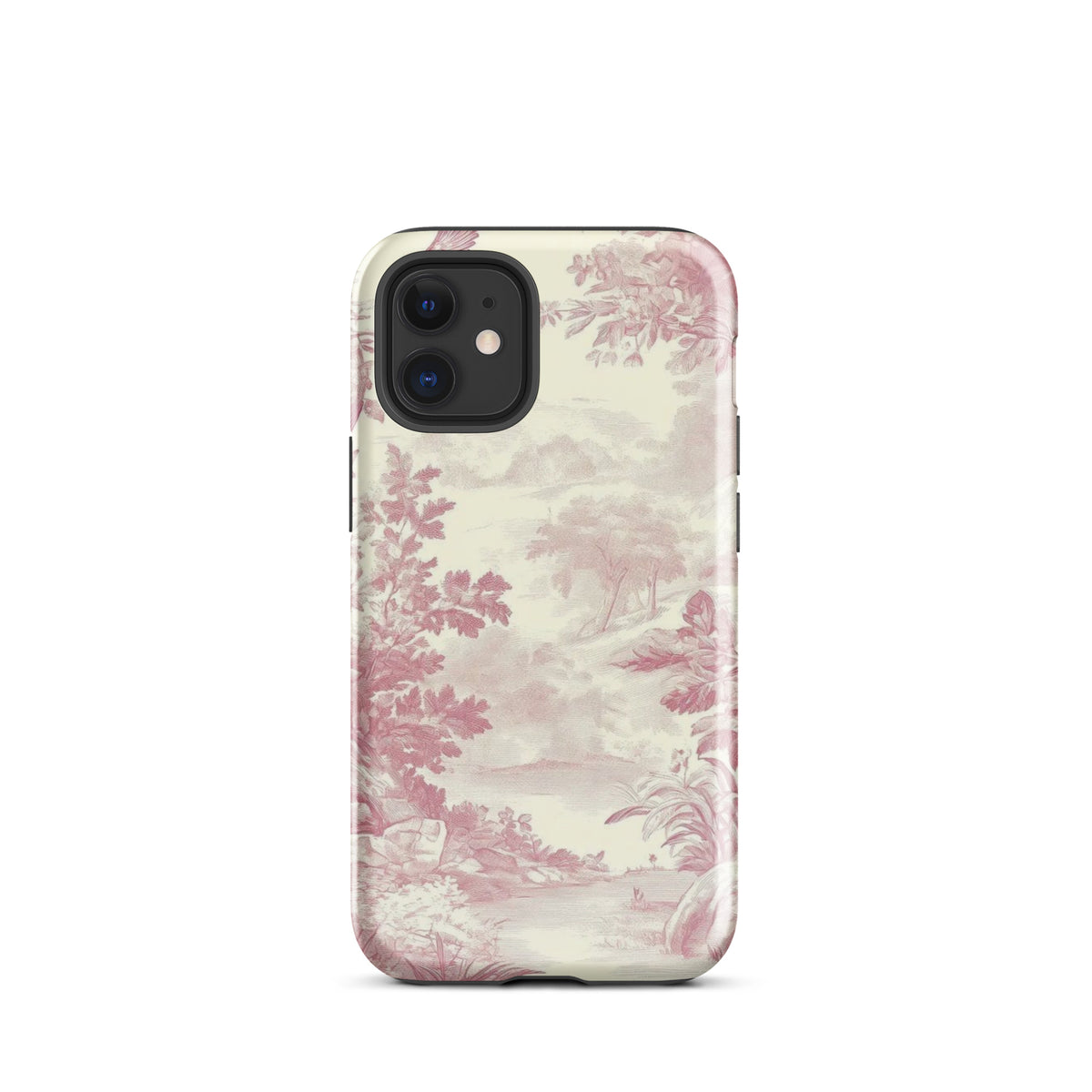 Blush Toile Case for iPhone - premium protective phone cover with elegant blush toile design.