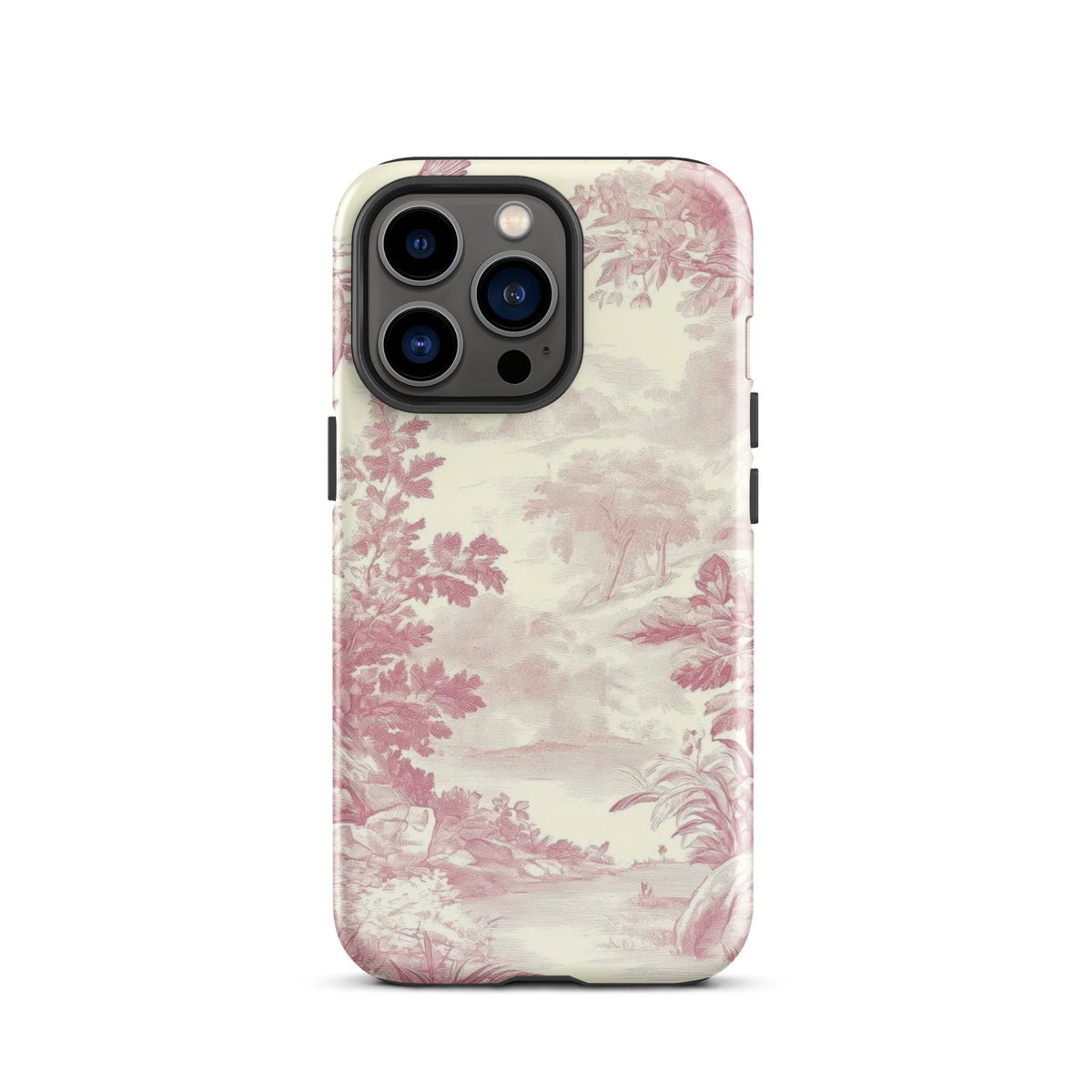 Blush Toile Case for iPhone - premium protective phone cover with elegant blush toile design.