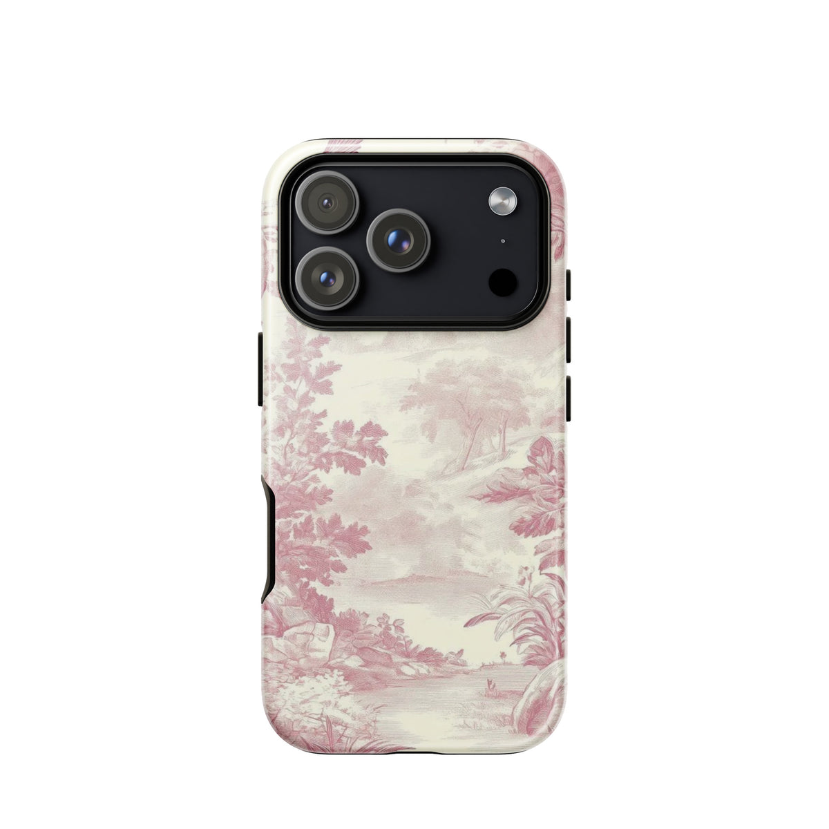 Blush Toile Case for iPhone - premium protective phone cover with elegant blush toile design.