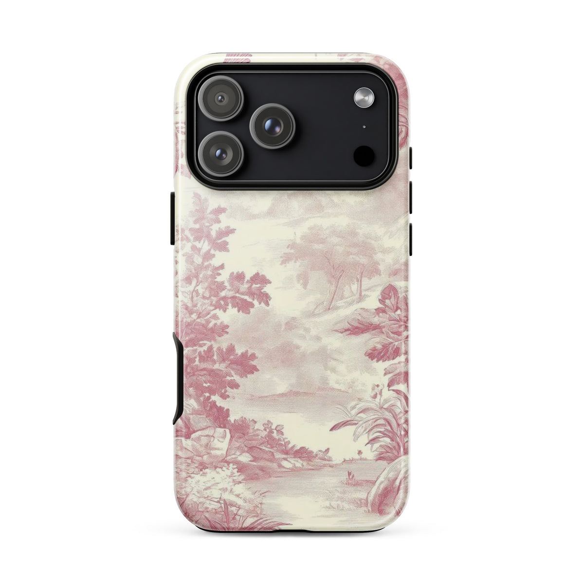Blush Toile Case for iPhone - premium protective phone cover with elegant blush toile design.