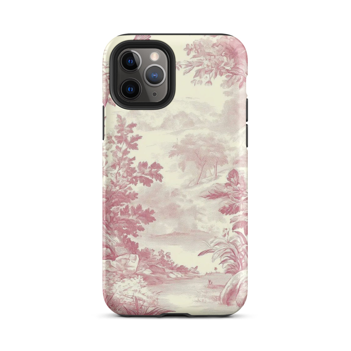 Blush Toile Case for iPhone - premium protective phone cover with elegant blush toile design.