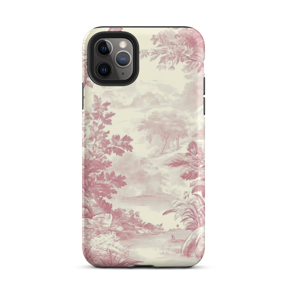 Blush Toile Case for iPhone - premium protective phone cover with elegant blush toile design.
