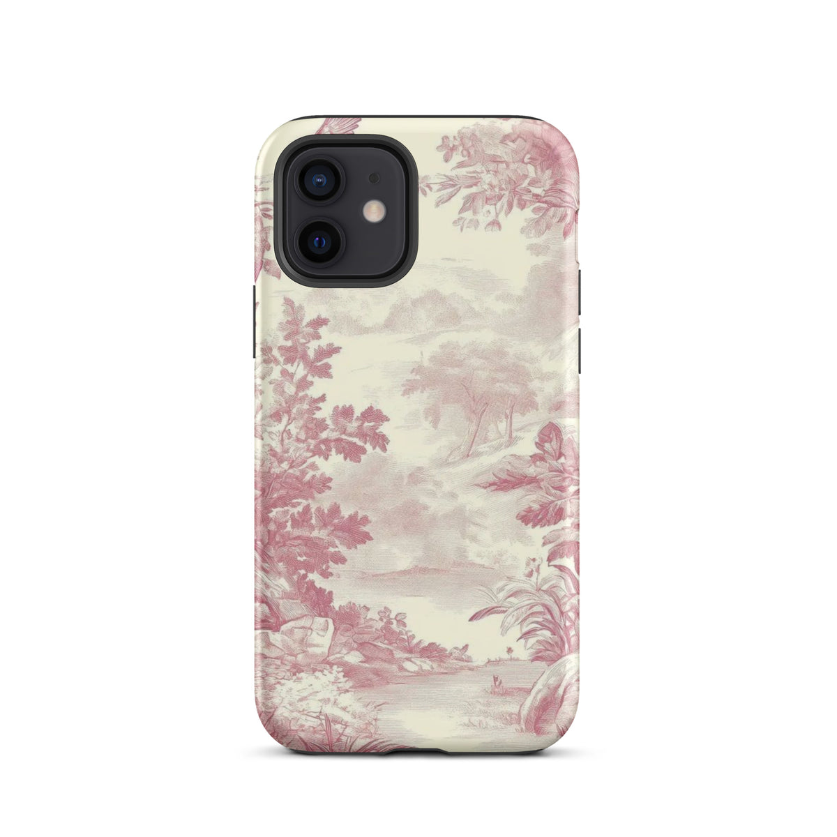 Blush Toile Case for iPhone - premium protective phone cover with elegant blush toile design.
