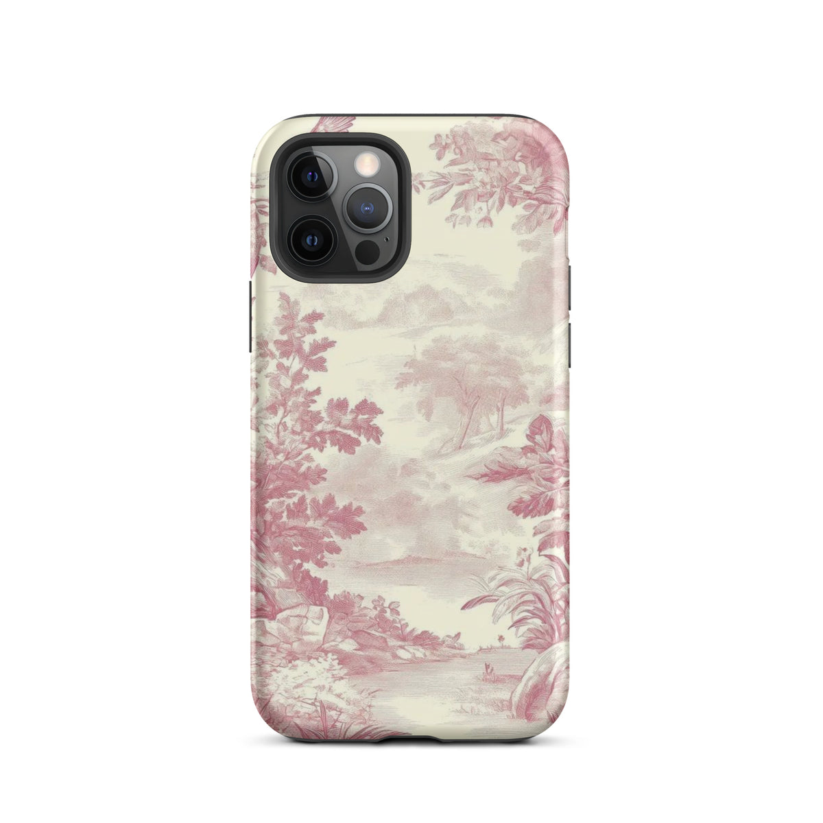 Blush Toile Case for iPhone - premium protective phone cover with elegant blush toile design.