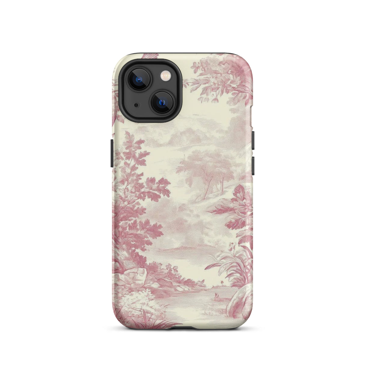 Blush Toile Case for iPhone - premium protective phone cover with elegant blush toile design.