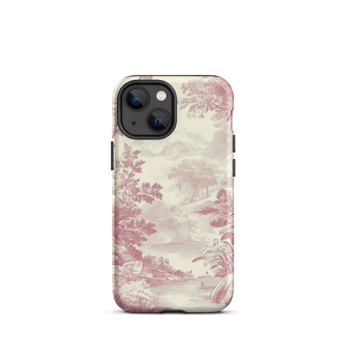 Blush Toile Case for iPhone - premium protective phone cover with elegant blush toile design.
