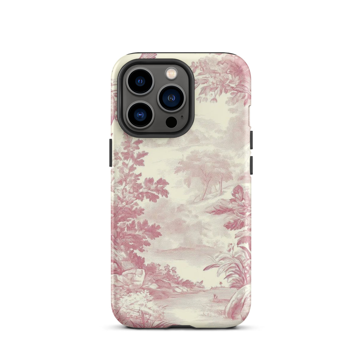 Blush Toile Case for iPhone - premium protective phone cover with elegant blush toile design.