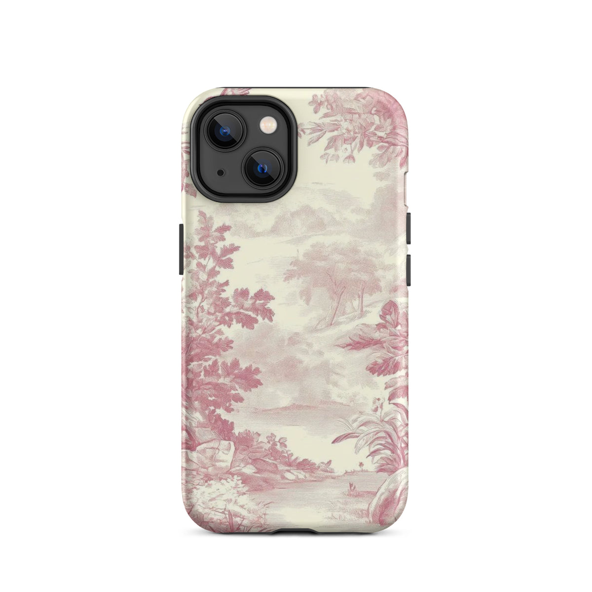 Blush Toile Case for iPhone - premium protective phone cover with elegant blush toile design.