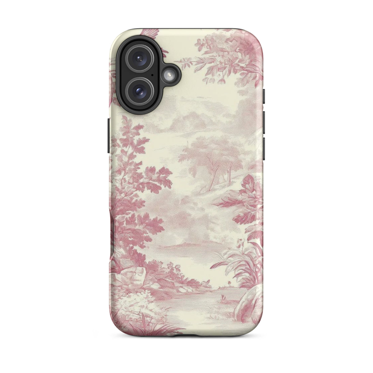 Blush Toile Case for iPhone - premium protective phone cover with elegant blush toile design.