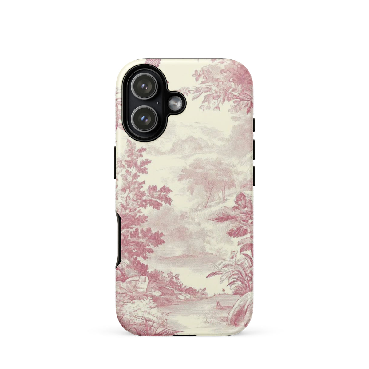 Blush Toile Case for iPhone - premium protective phone cover with elegant blush toile design.