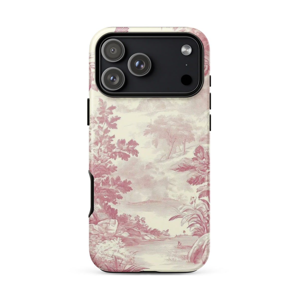 Blush Toile Case for iPhone - premium protective phone cover with elegant blush toile design.