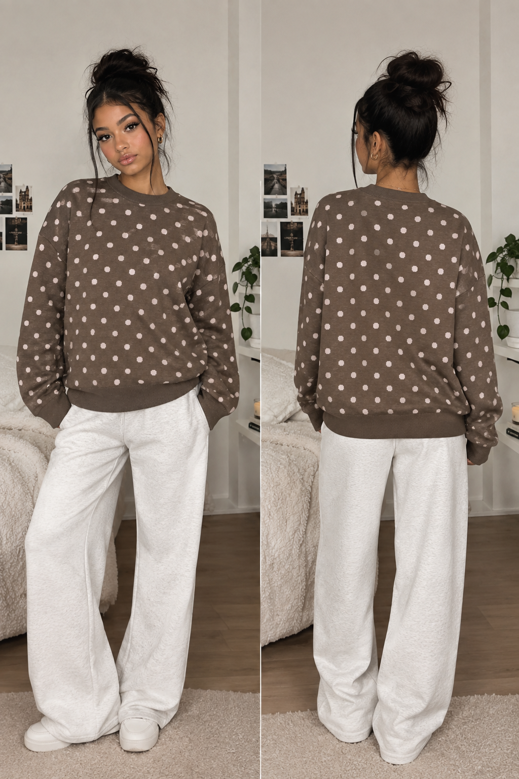 Pretty In Polka | Fit knitted crew neck sweater