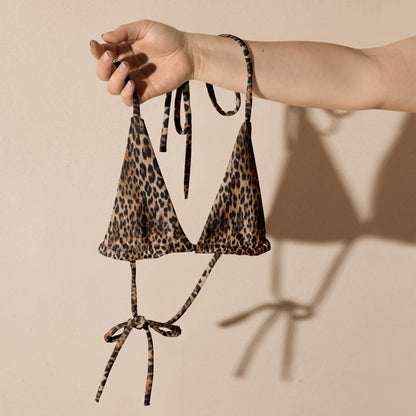Leopard print string bikini top