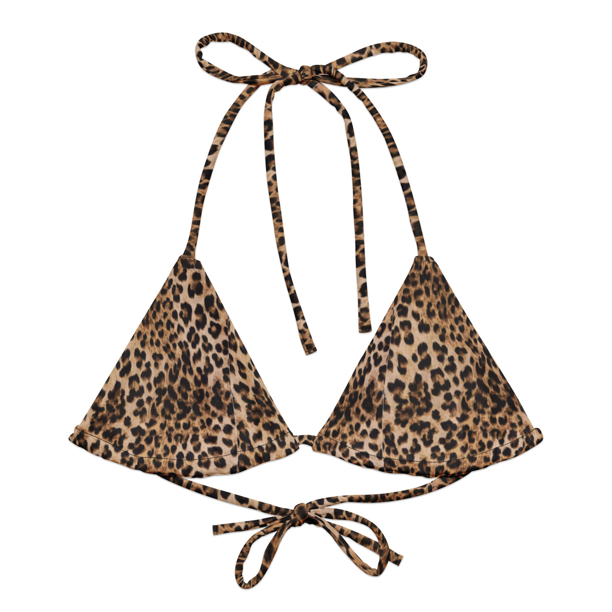 Leopard print string bikini top