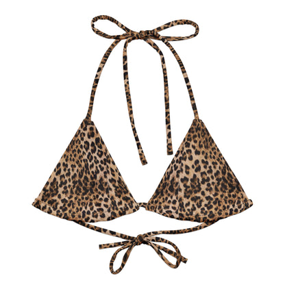Leopard print string bikini top