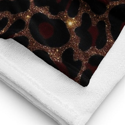 Gold x Red Leopard Print Towel bathroom essential