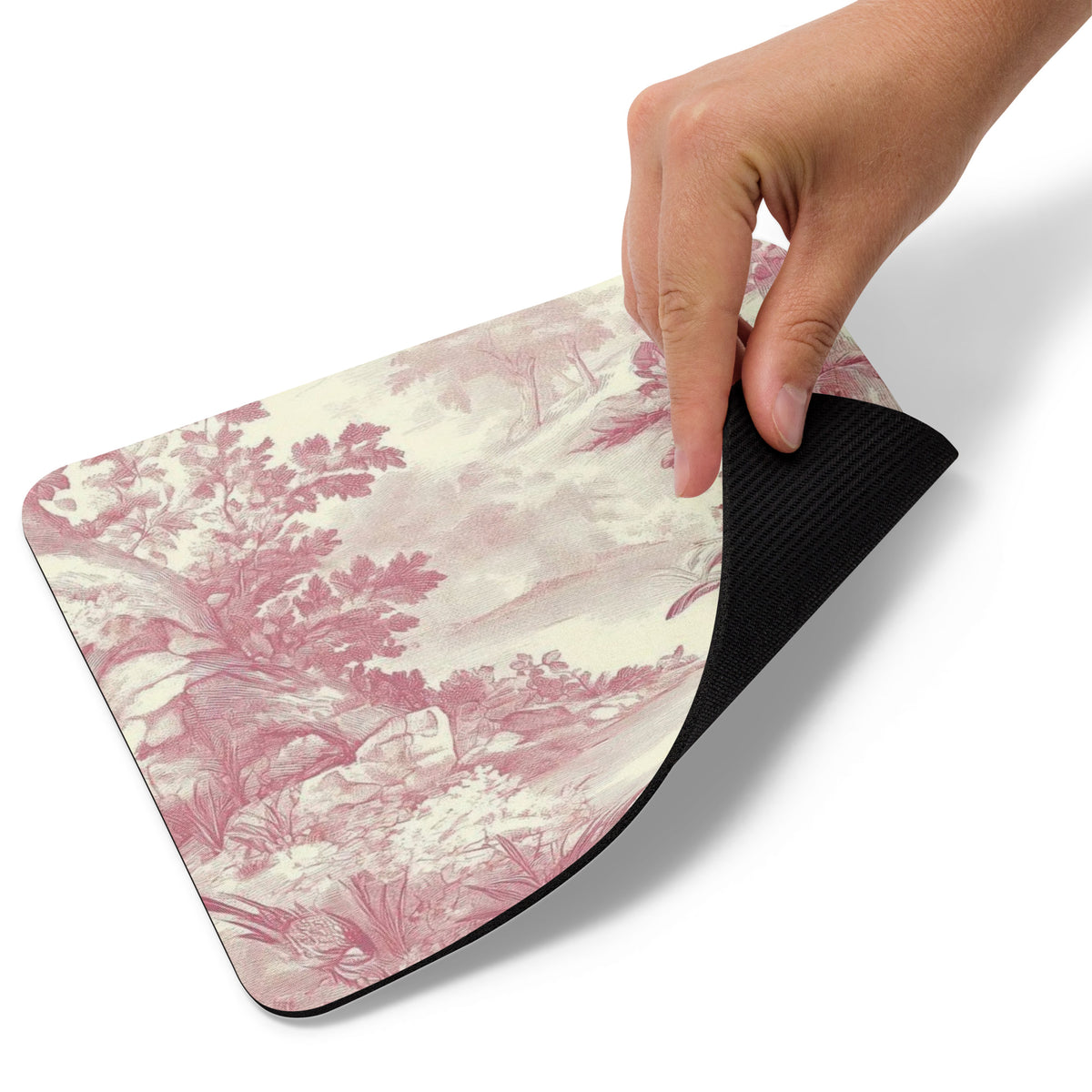 Blush Toile Mouse Pad elegant desk décor