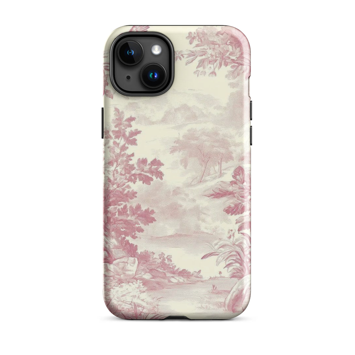 Blush Toile Case for iPhone - premium protective phone cover with elegant blush toile design.