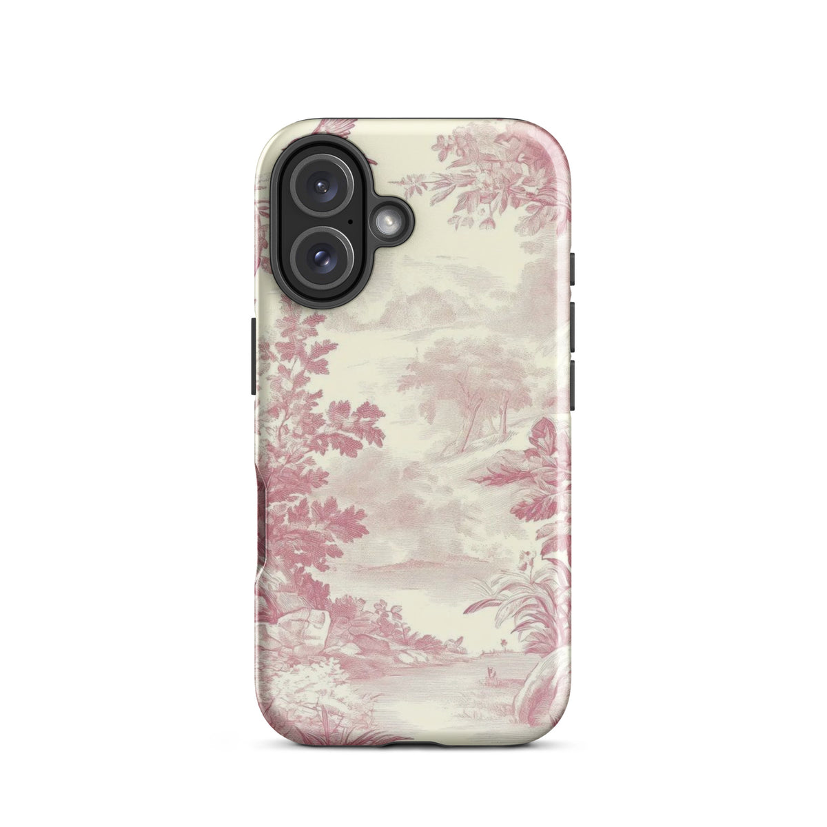 Blush Toile Case for iPhone - premium protective phone cover with elegant blush toile design.