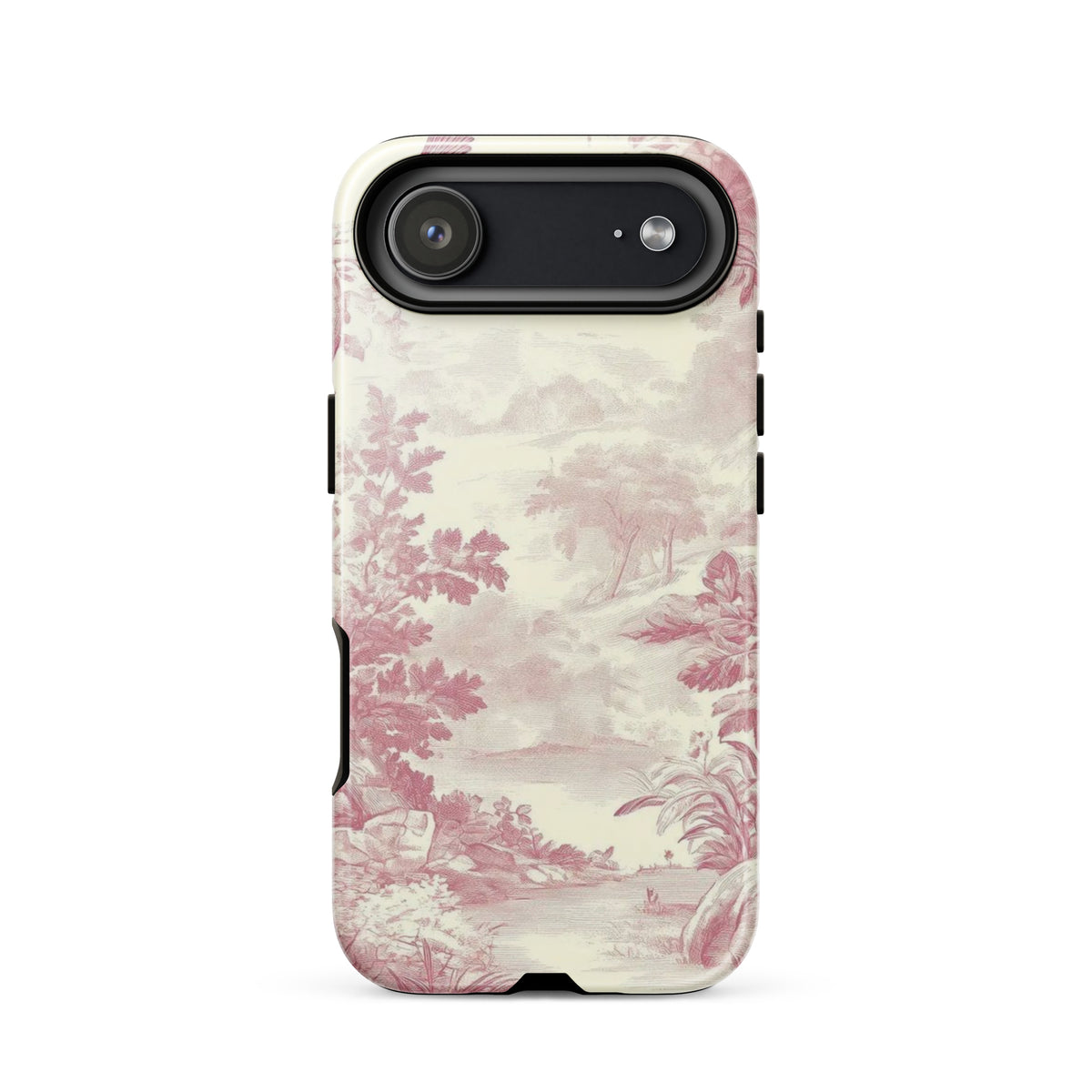 Blush Toile Case for iPhone - premium protective phone cover with elegant blush toile design.