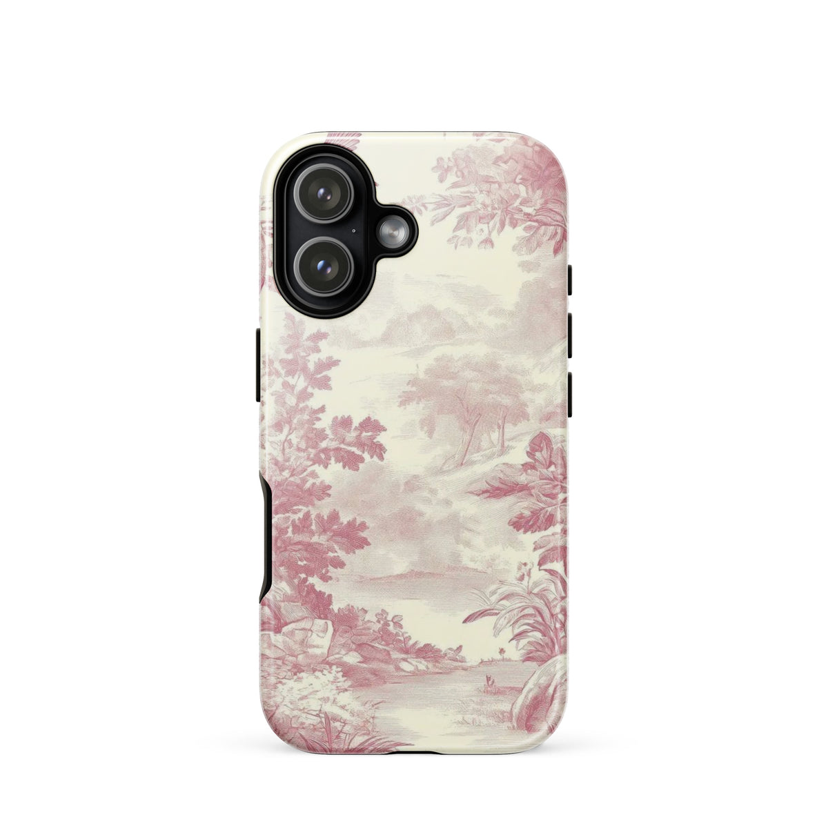 Blush Toile Case for iPhone - premium protective phone cover with elegant blush toile design.