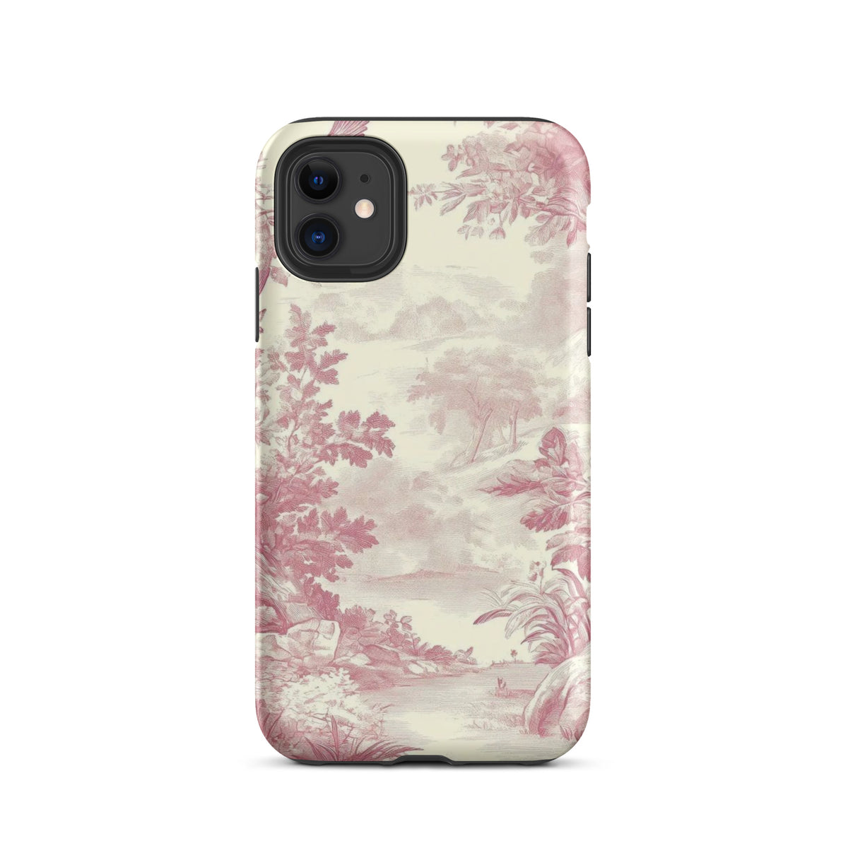 Blush Toile Case for iPhone - premium protective phone cover with elegant blush toile design.