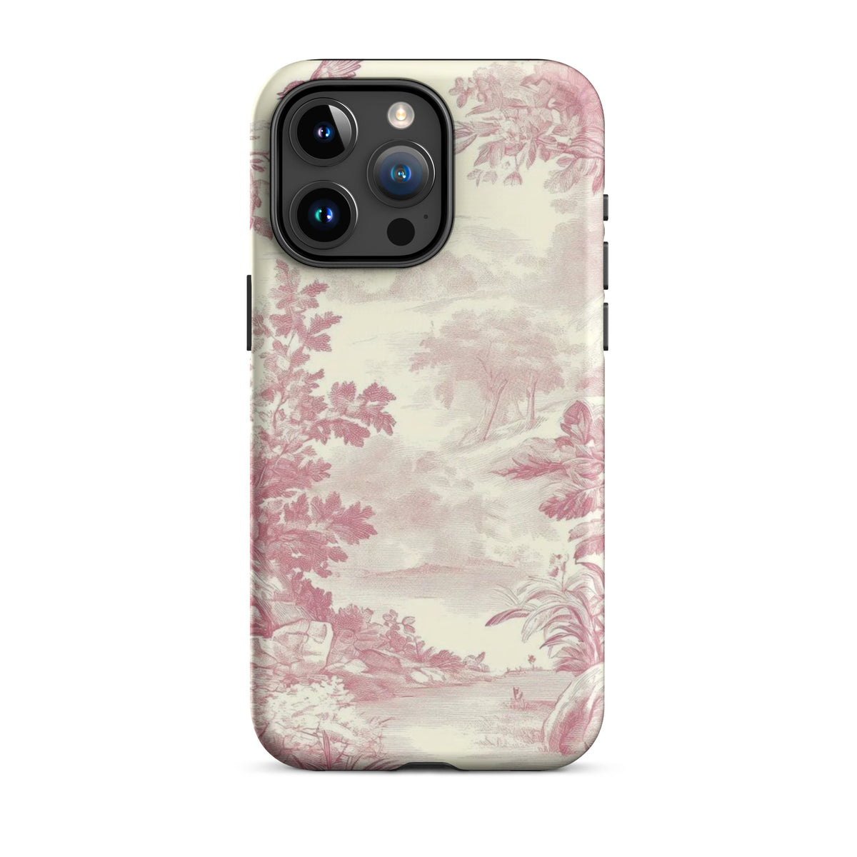 Blush Toile Case for iPhone - premium protective phone cover with elegant blush toile design.