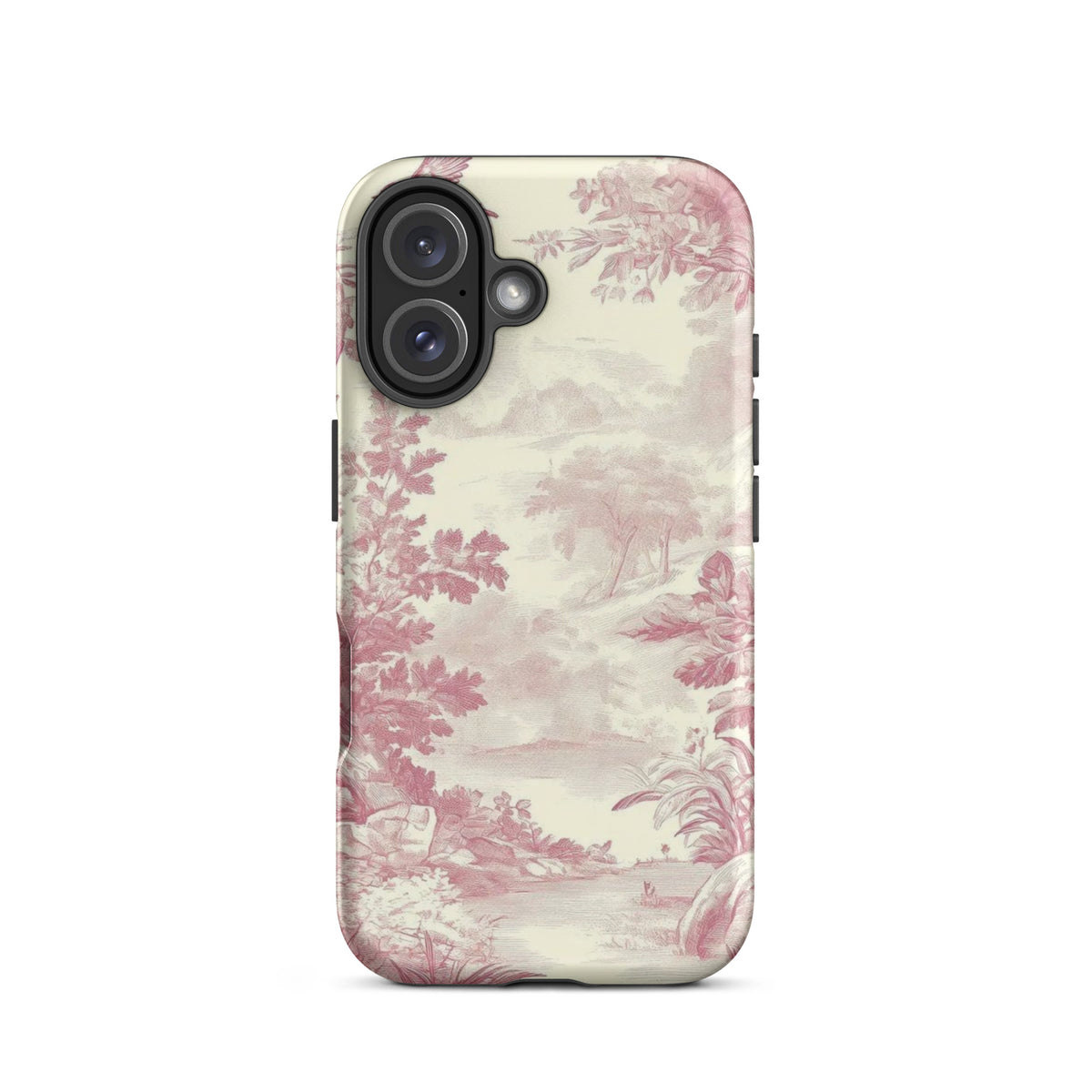 Blush Toile Case for iPhone - premium protective phone cover with elegant blush toile design.