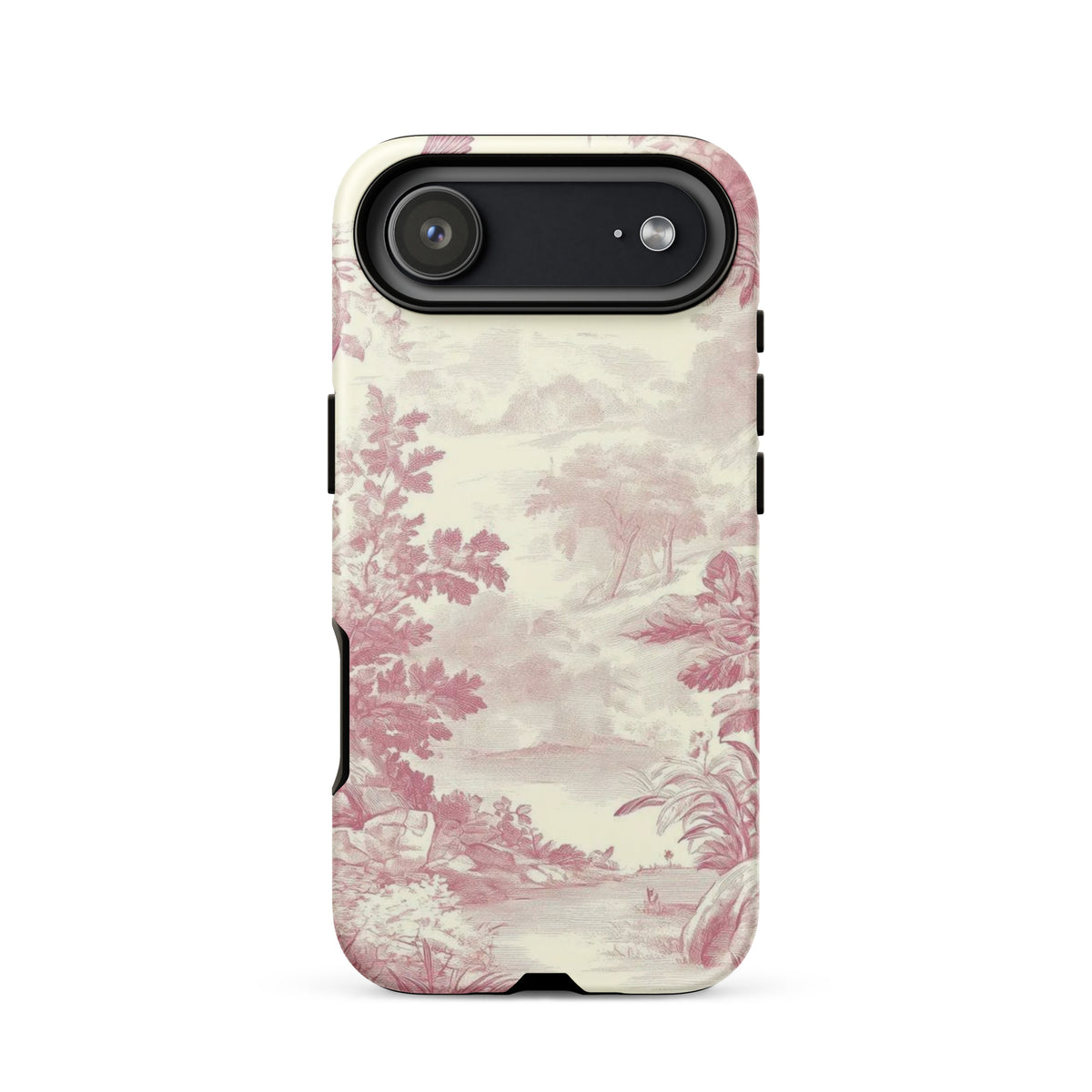 Blush Toile Case for iPhone - premium protective phone cover with elegant blush toile design.